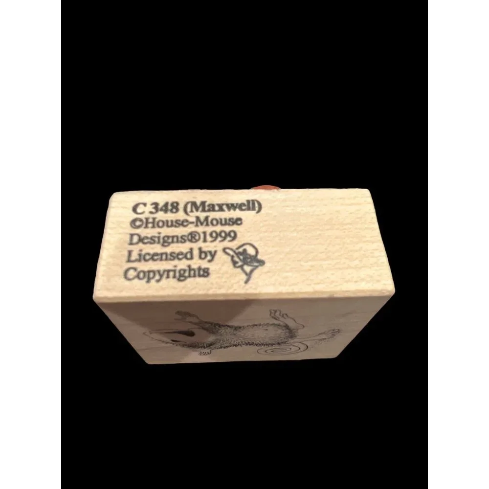 House Mouse C348 Maxwell Mouse 2”x2” Wooden Stamp‎ 1999, Arts & Crafts